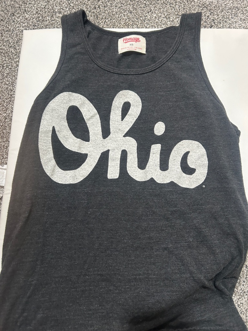 HOMAGE Charcoal Tank with White Ohio Script